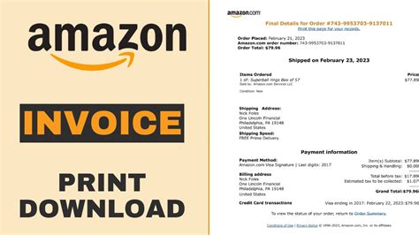 can you print a receipt from amazon